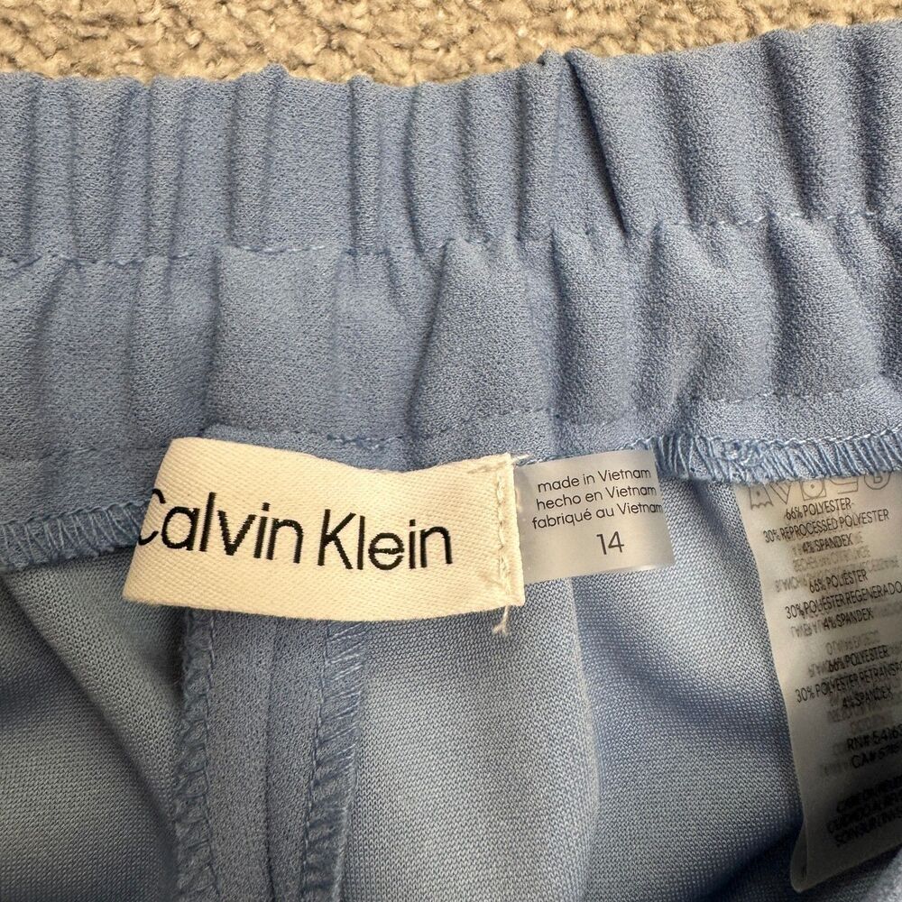 Calvin Klein Slim Leg Ankle Length Trouser Dress Pants Womens 14 Blue Infinite - Picture 9 of 16
